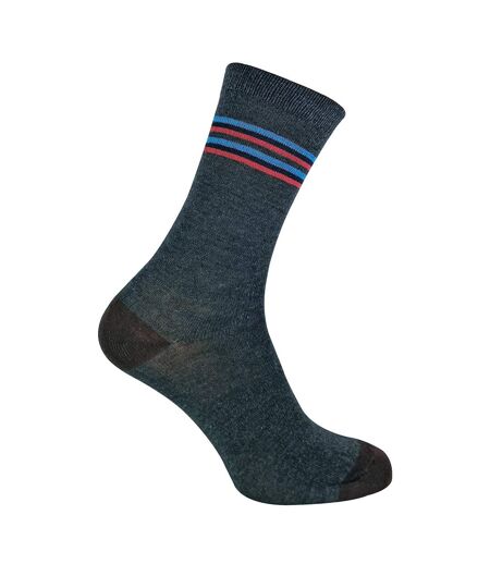 6 Pack Mens Blue Grey Argyle Striped Fashion Dress Socks