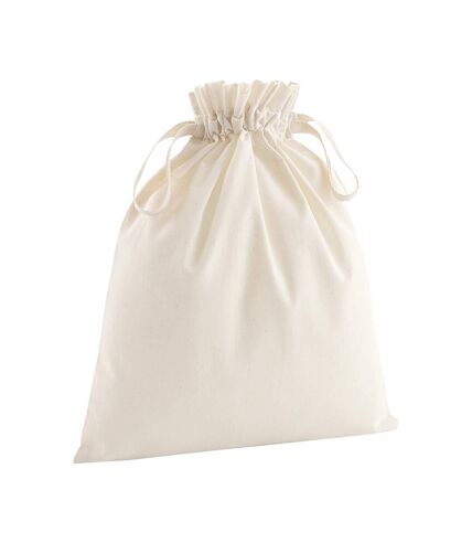Westford Mill Soft Organic Cotton Drawcord Bag (Pack of 2) (Natural) (XS)