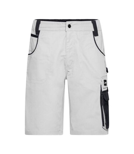 Short À Poches Strong Adulte Blanc Carbone James And Nicholson