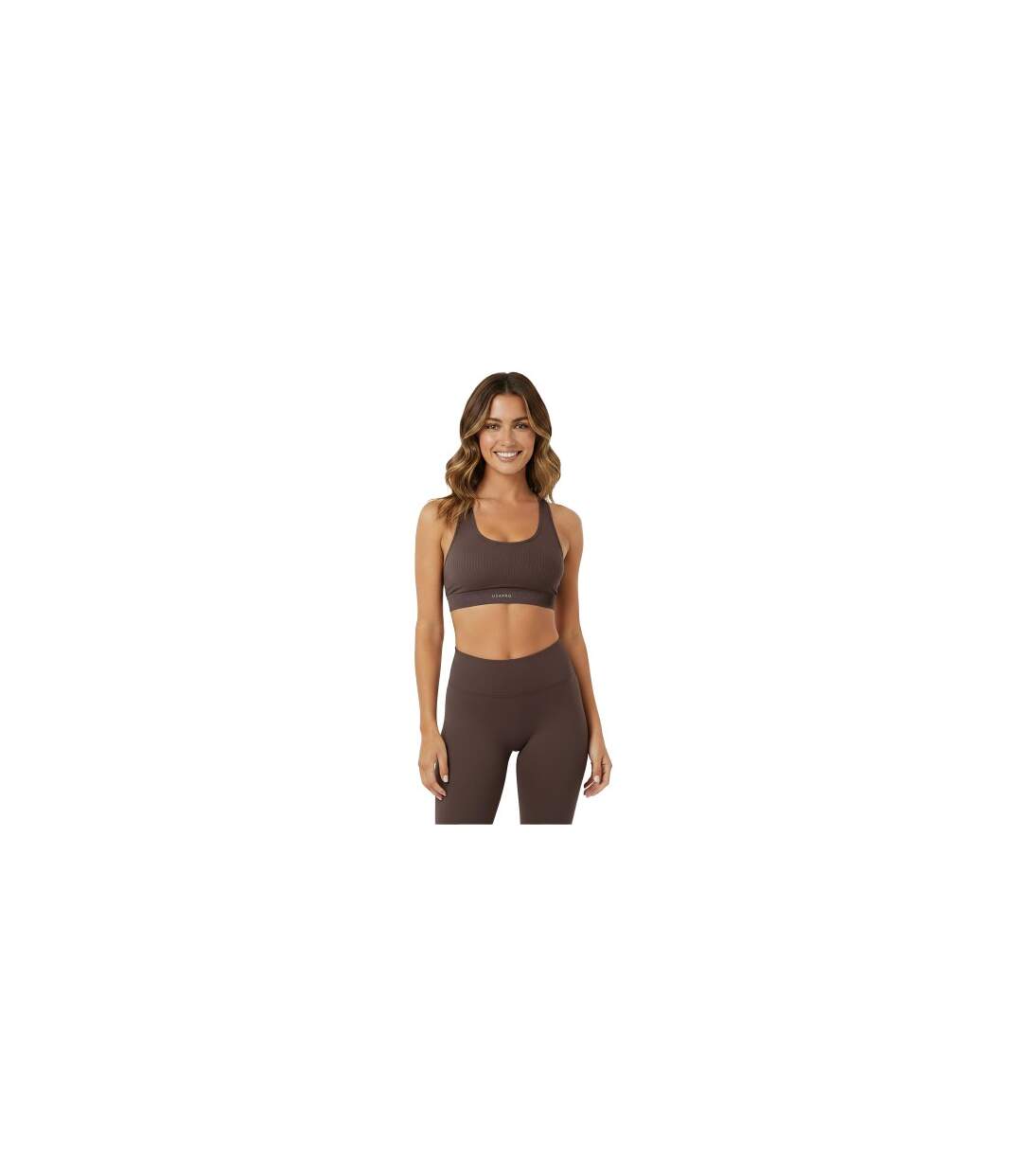 Brassière De Sport Motif/style Côtelé Femme Expresso USA-1