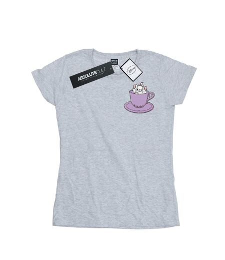 Disney Aristocats Marie In Cup - T-shirt en coton imprimé femmes/dames (Gris sportif) - UTBI15693