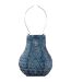 Lanterne solaire Bulb 16 cm Ikat - Bleu pétrole