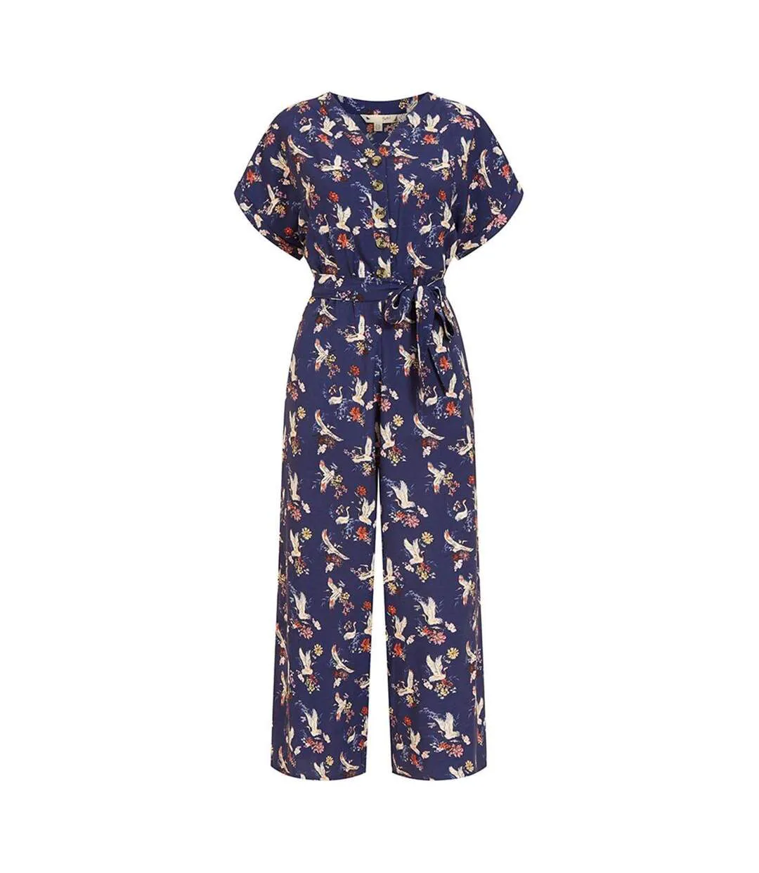 Womens/ladies Crane Jumpsuit Navy Yumi-1