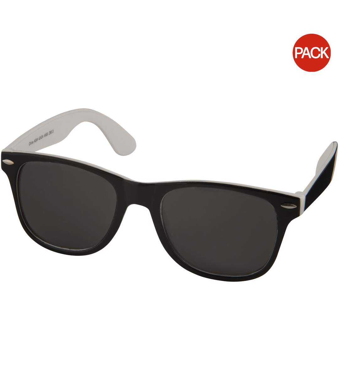 Bullet Sun Ray Sunglasses - Black With Colour Pop (Pack of 2) (White/Solid Black) (14.5 x 15 x 5 cm) - UTPF2509-1