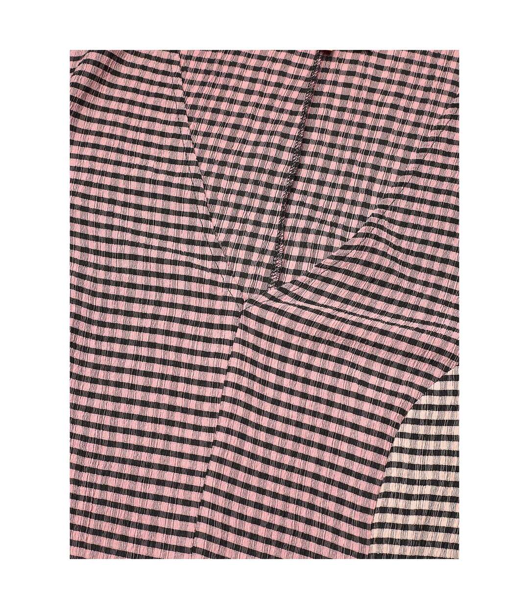Robe Mi-longue Manches ¾ Motif/style À Rayures Femme Rose Stine Goya-4
