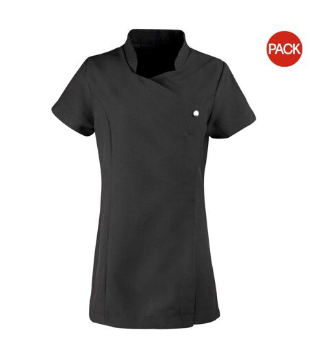 Pack Of 2  Ladies/womens *blossom* Tunic / Health Beauty & Spa / Workwear  Black Premier