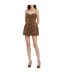 Robe Courte Motif/style Imprimé Léopard Marcello Hourglass Femme Beige Noir Bardot-1