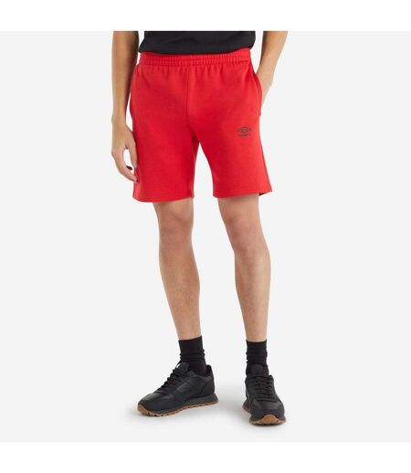 Umbro Mens Fleece Logo Casual Shorts (Vermillion) - UTUO2067