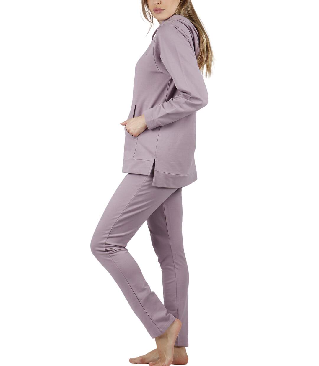 Pyjama tenue d'intérieur pantalon sweat capuche Comfort Home Admas-2