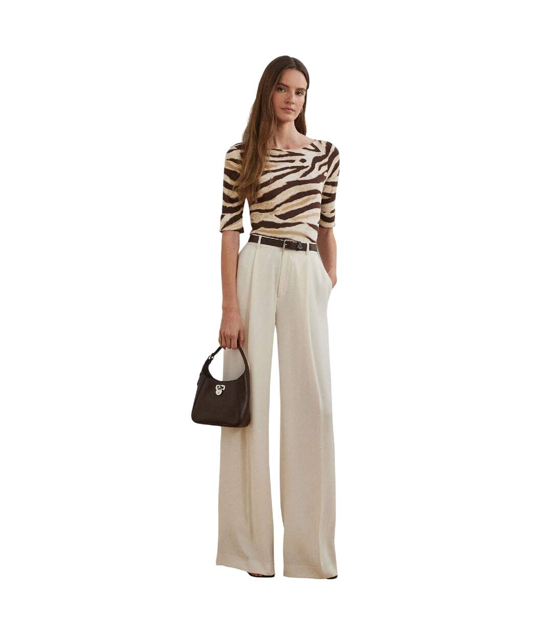 T-shirt Motif/style Imprimé Zèbre Judy Femme Crème Marron Ralph Lauren-1