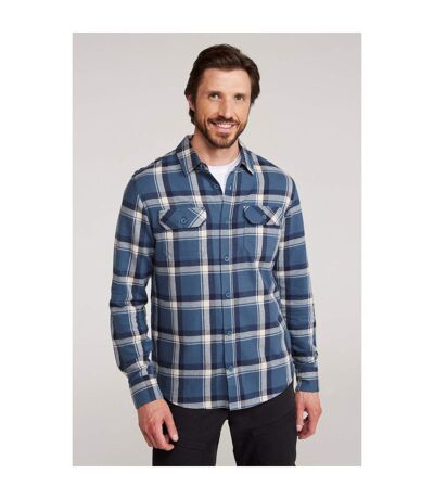 Mens trace flannel long-sleeved shirt petrol Mountain Warehouse