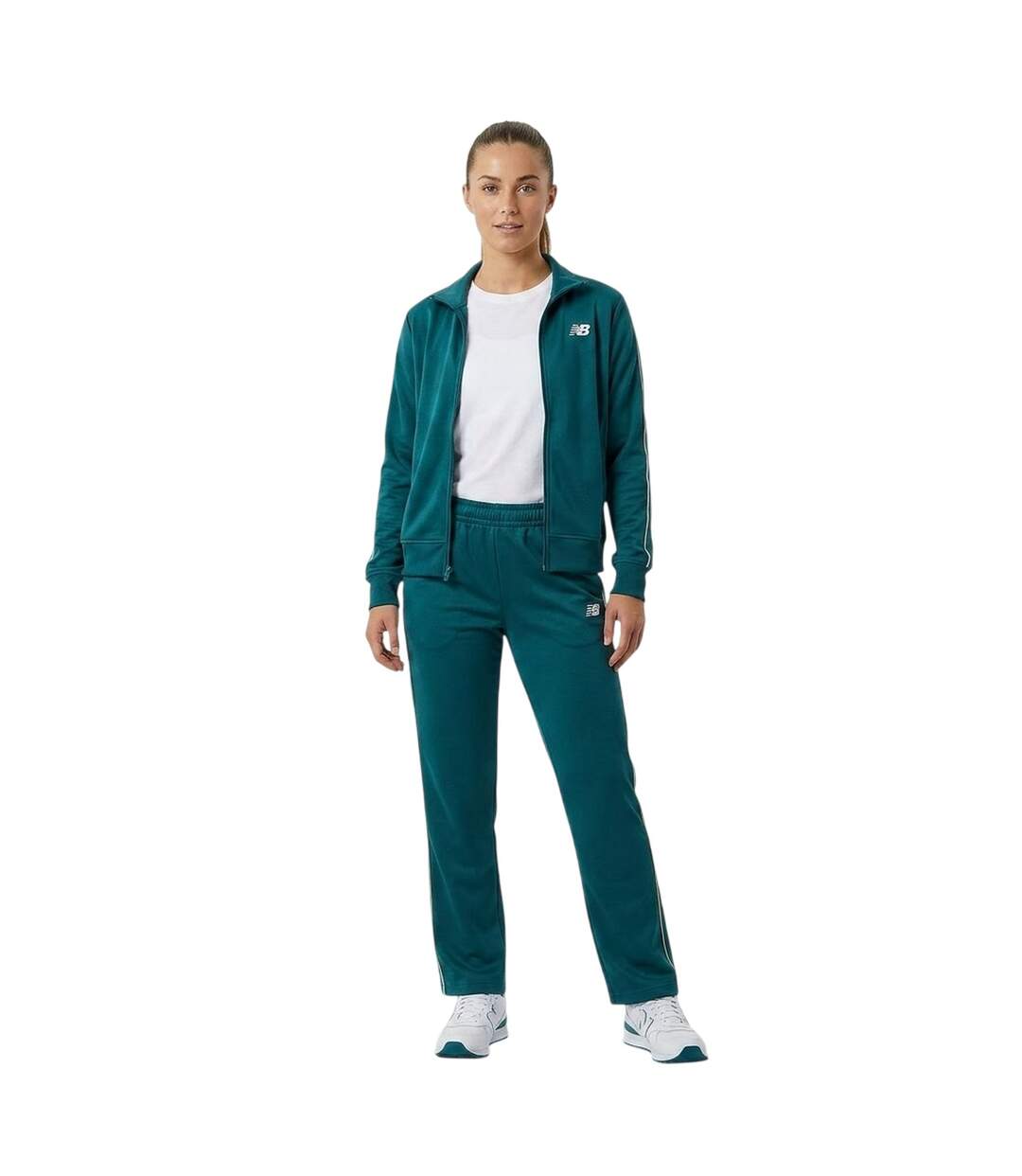 Womens/ladies Fleece Logo Joggers Navy New Balance-1