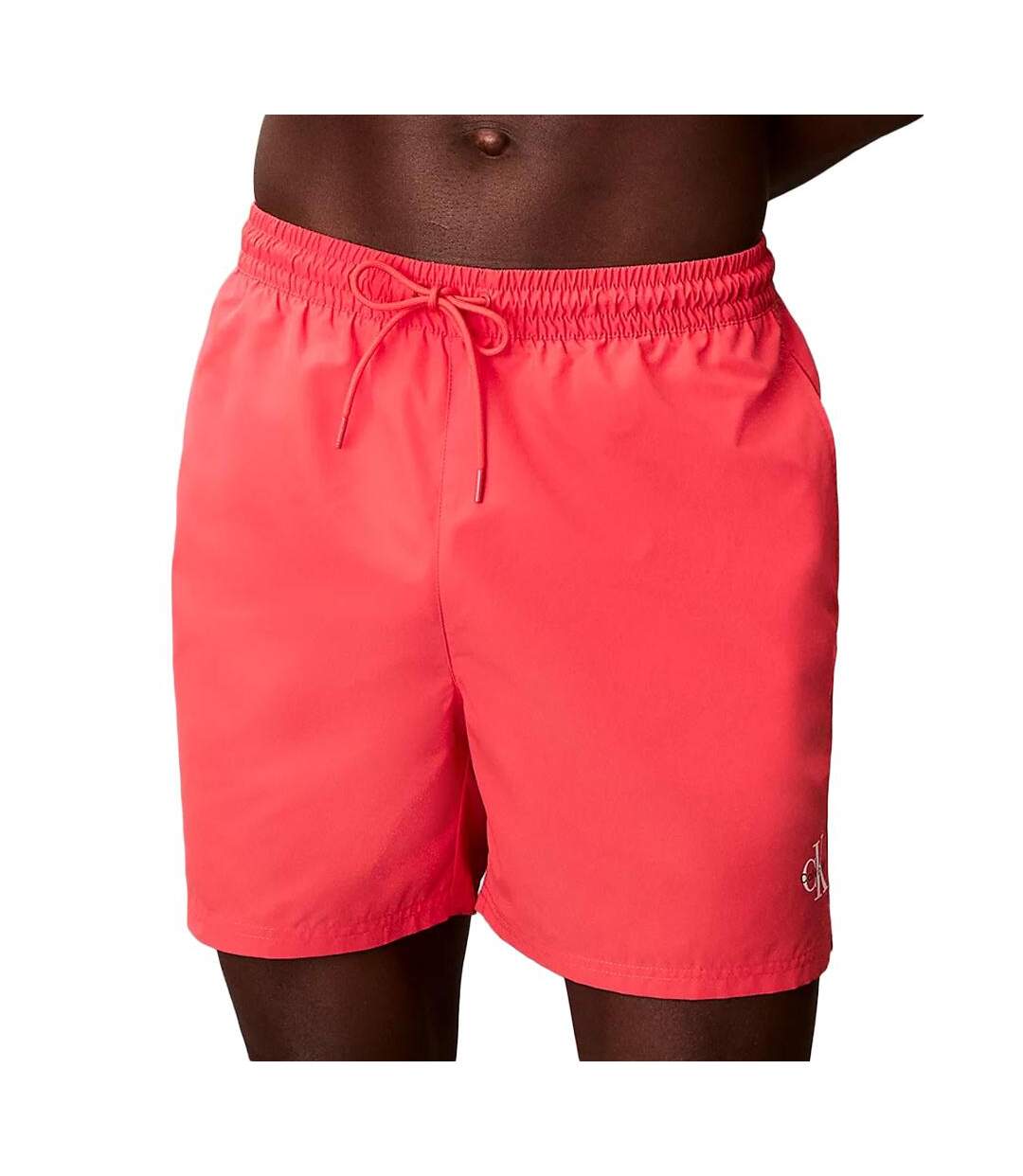 Short de bain rose homme calvin klein jeans drawstrings-1