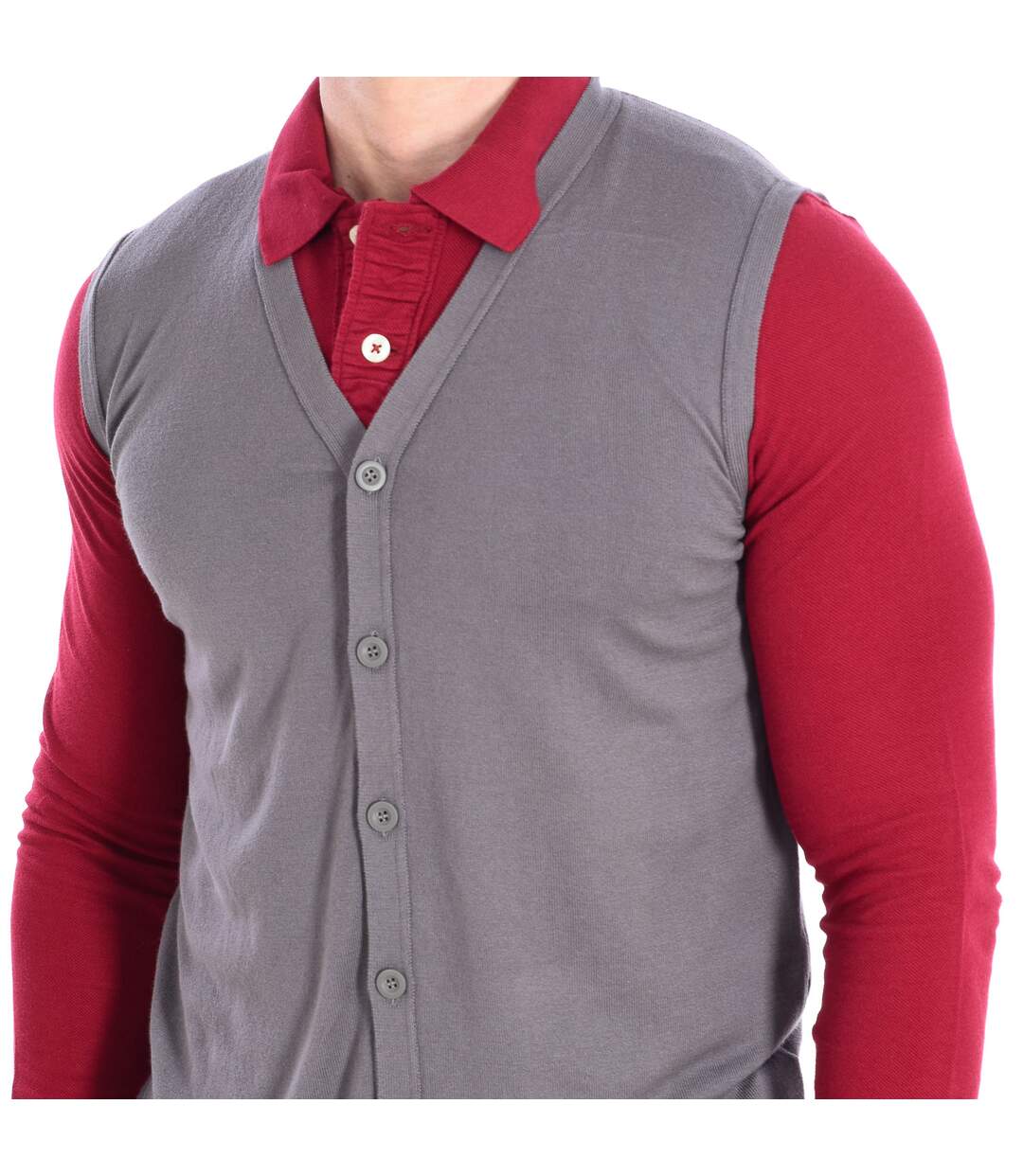 V-neck knitted vest 1P94U6249 man-2