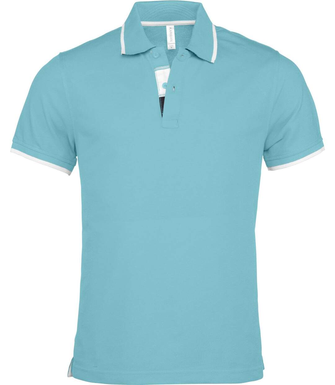 Polo homme inserts contrastés - manches courtes - K245 - bleu turquoise-2