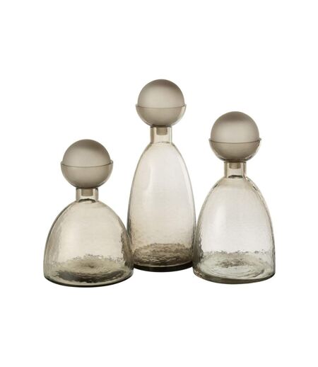 Vase Bouteille Bouchon en Verre Yoko 43cm Grège
