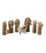 Lot de 7 Santons en Bois Coffre 64cm Marron-1