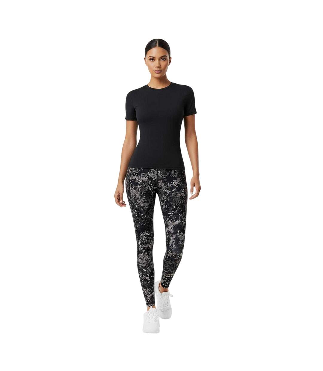 Womens/ladies Polyamide T-shirt Black USA Pro-4