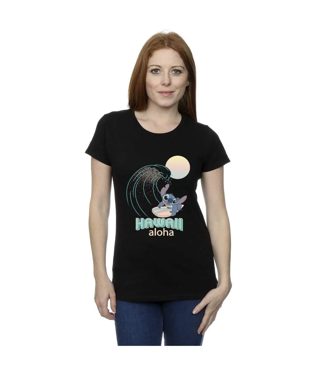 Disney T-shirt en coton Lilo And Stitch Hawaii Femme/Femme (Noir) - UTBI25506-2
