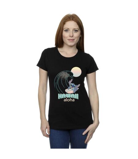 Disney T-shirt en coton Lilo And Stitch Hawaii Femme/Femme (Noir) - UTBI25506