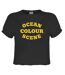 Womens/ladies Ocean Colour Scene Logo Crop Top Charcoal Amplified-1