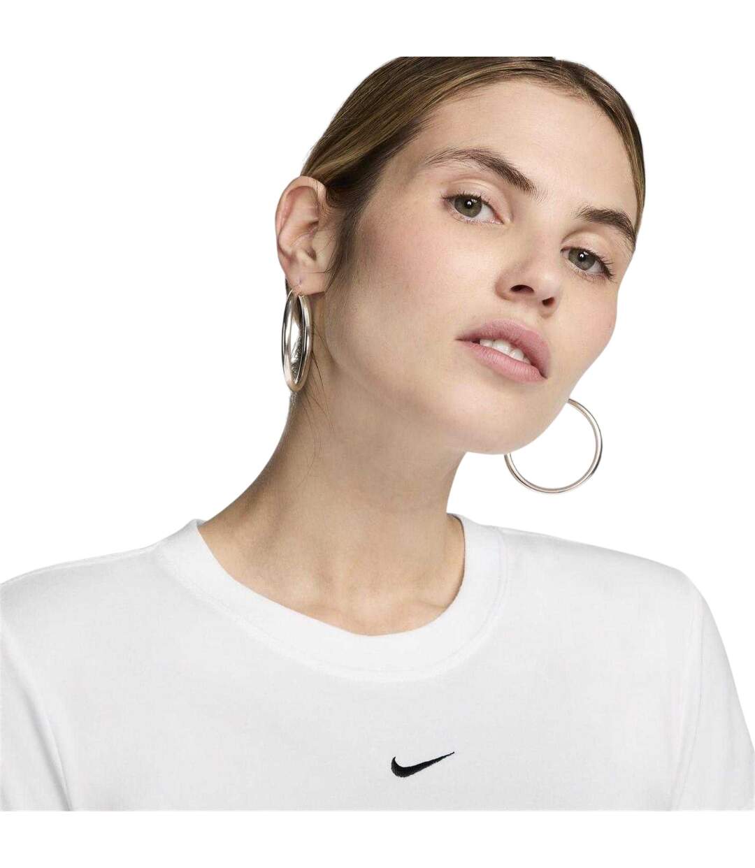 Womens/ladies Chill Swoosh Knitted Slim T-shirt White Nike-4
