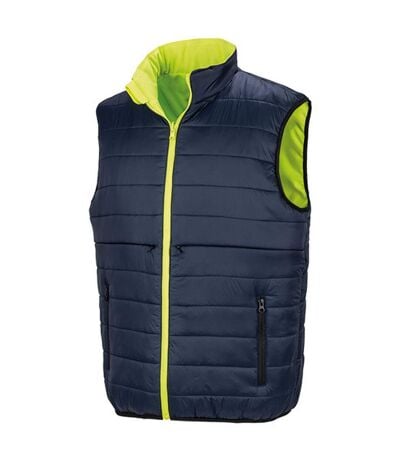 Safeguard Doudoune Réversible Sans Manches Homme Jaune Fluo Bleu Marine Result