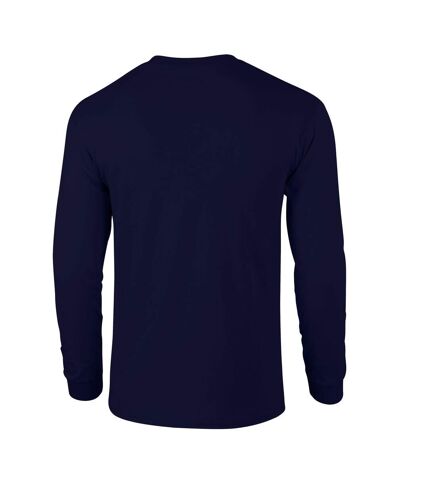 Gildan Unisex Adult Ultra Plain Cotton Long-Sleeved T-Shirt (Navy)