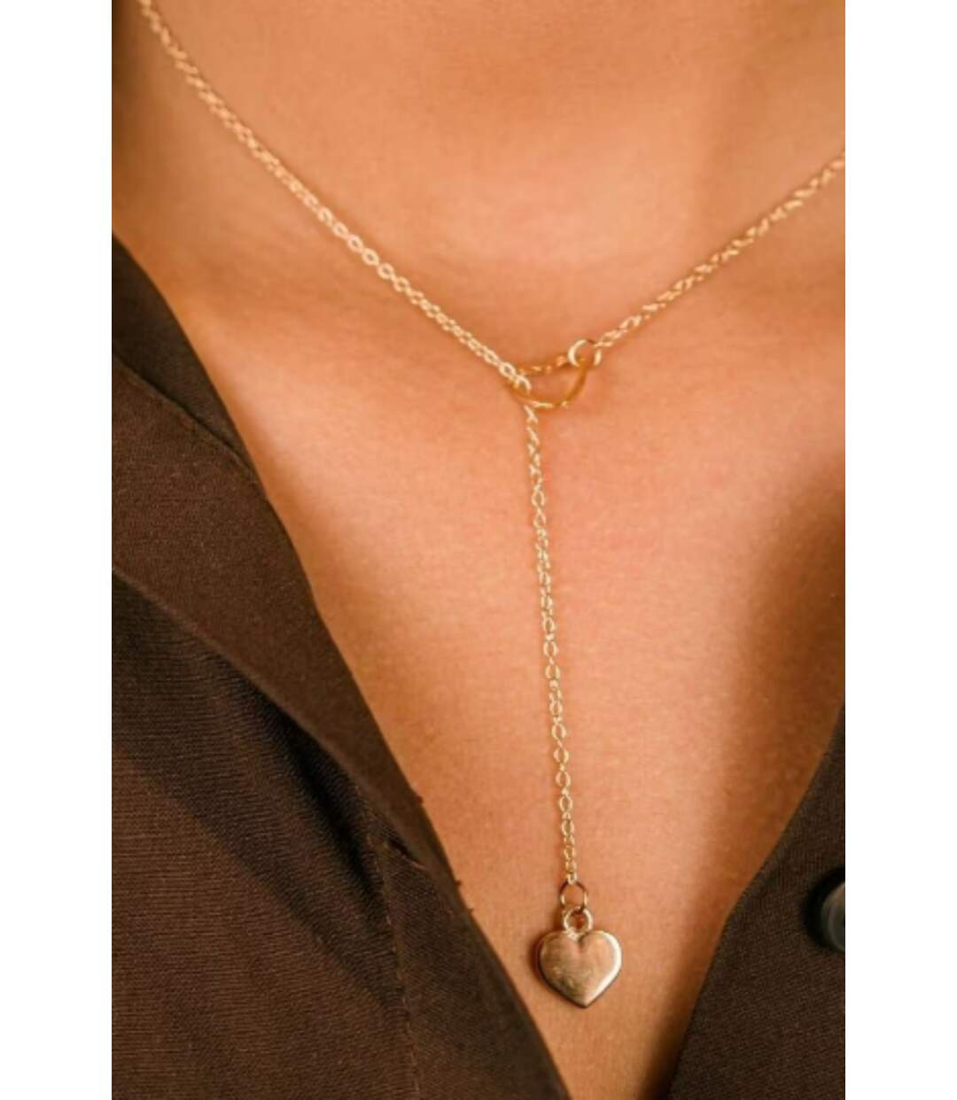 Two Heart Charm Cross Solid Heart Drop Interlock Y Shape Lariat Necklace