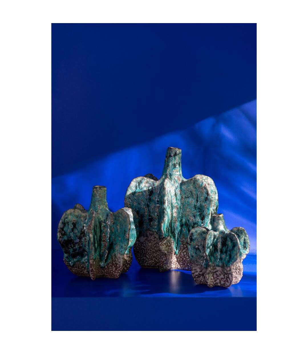 Vase Déco en Céramique Naga 30cm Bleu Azur-5