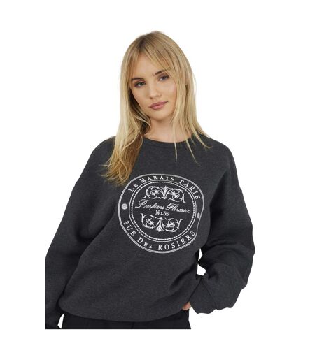 Sweat Le Marais Paris Femme Charbon Chiné Crème Brave Soul