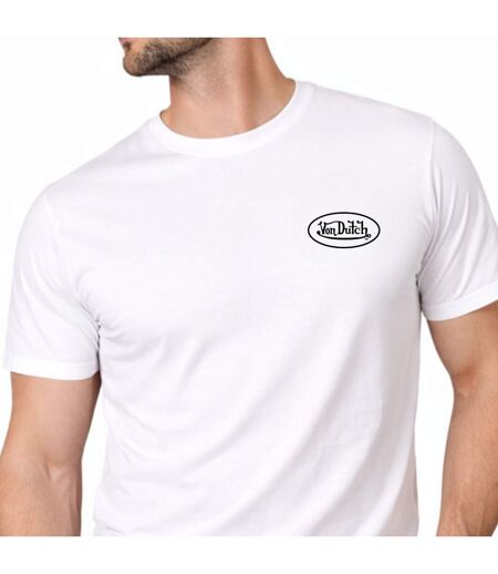 T-shirt homme col rond en jersey 140grm imprimé devant Log4 Vondutch