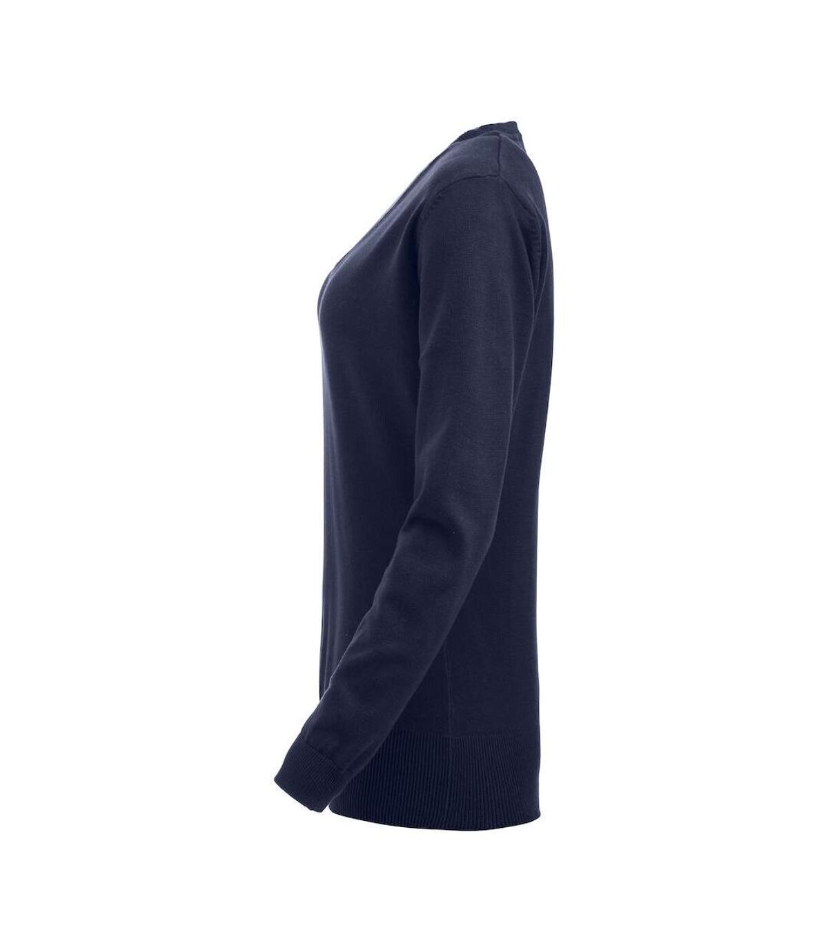 Clique Womens/Ladies Aston Knitted V Neck Sweatshirt (Dark Navy)