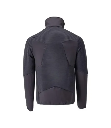 Mens Customised Striped Fleece Jacket Dark Navy Mascot