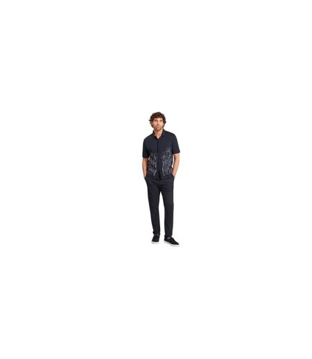 Mens Floral Short-sleeved Polo Shirt Navy Ted Baker