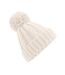 Beechfield Unsiex Adults Cable Knit Melange Beanie (Oatmeal) - UTBC4137
