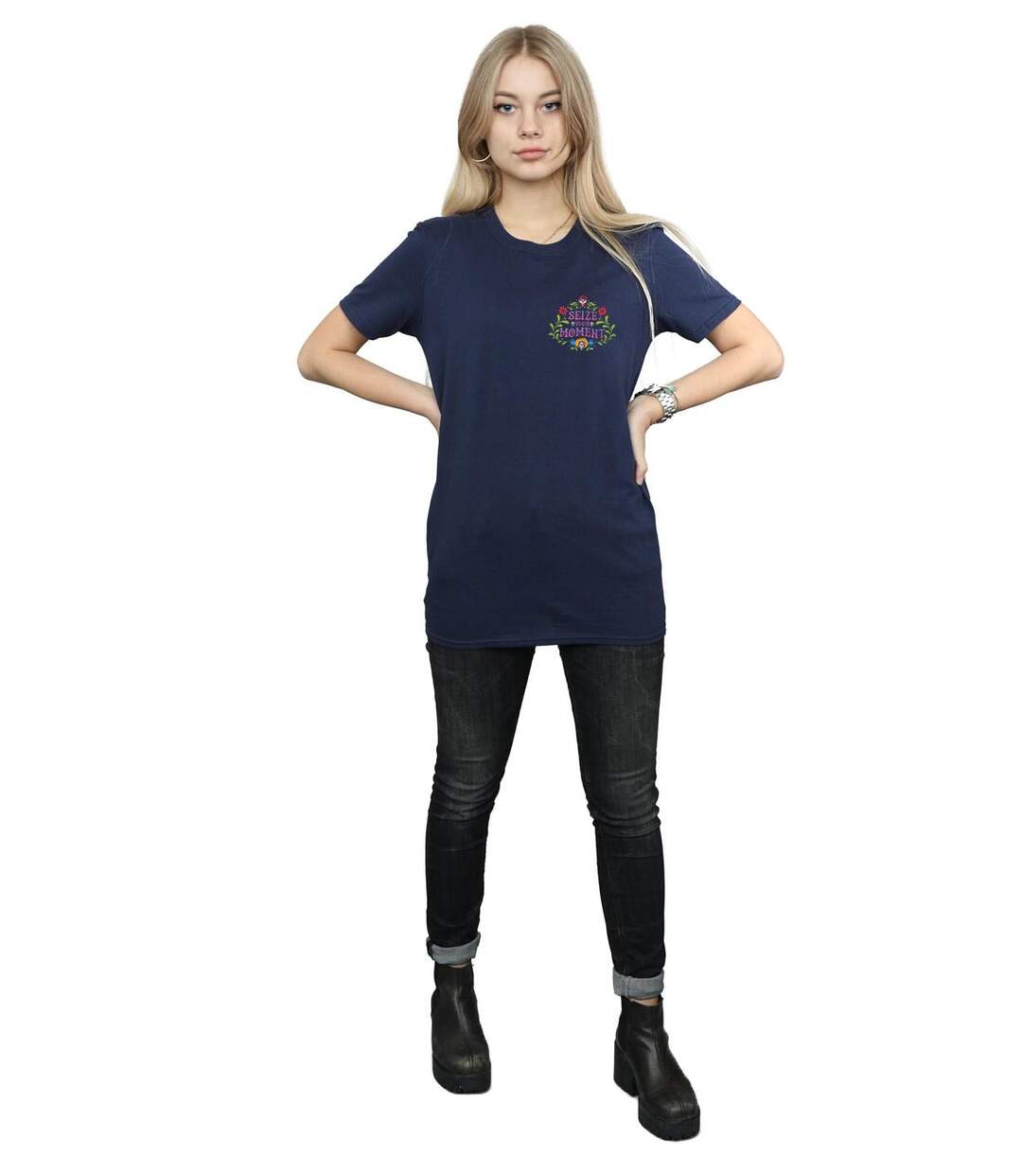 Disney - T-shirt COCO SEIZE YOUR MOMENT - Femme (Bleu marine) - UTBI16413-4