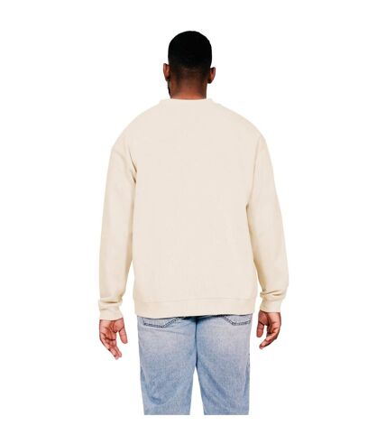 Casual Classics Mens Ringspun Cotton Extended Neckline Oversized Sweatshirt (Ecru) - UTAB595