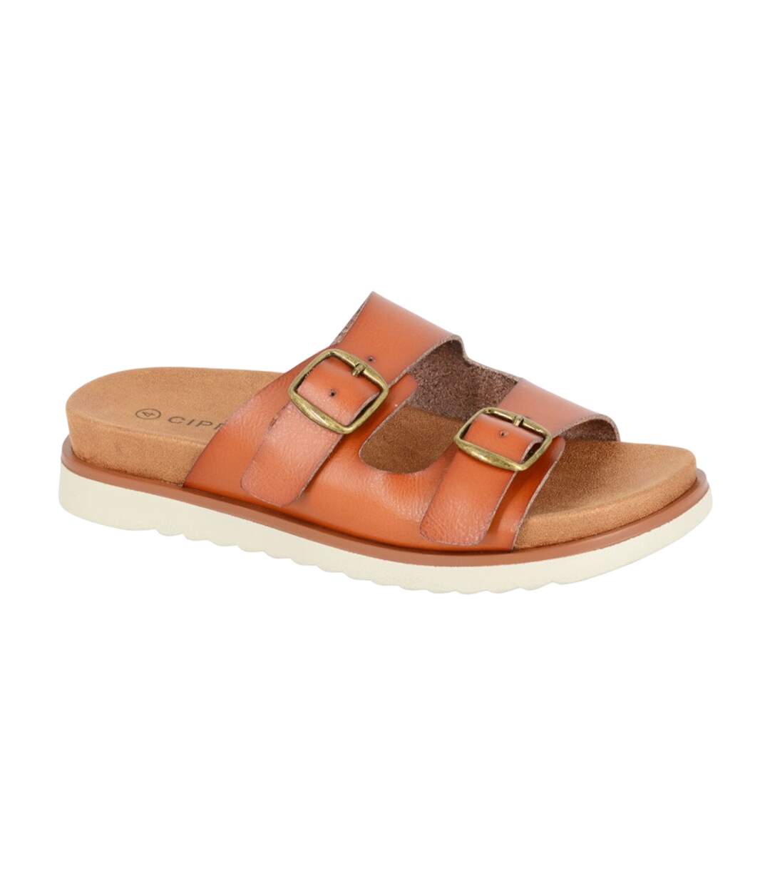 Sandales mules tiberia femme brun clair Cipriata-1