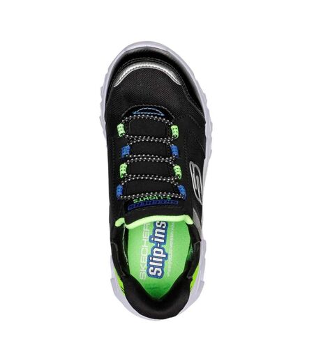 Baskets hypno-flash 2.0 odelux garçon noir / vert clair Skechers