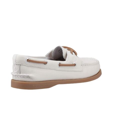 Womens/ladies Authentic Leather 2 Eyelet Boat Shoes White Sperry