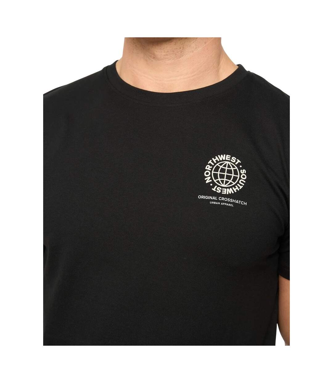 T-shirt Chittingtons Homme Noir Crosshatch-4