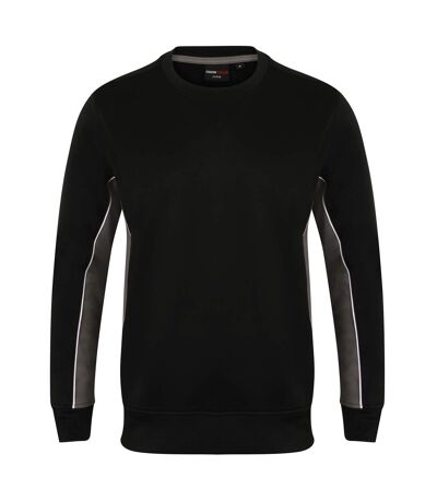 Finden & Hales Mens Quick Drying Crew Neck Sweatshirt (Black/GunMetal/White) - UTRW5388