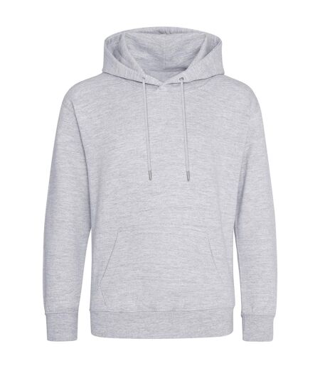 Mens Just Hoods Heather Organic Hoodie Heather Grey Awdis