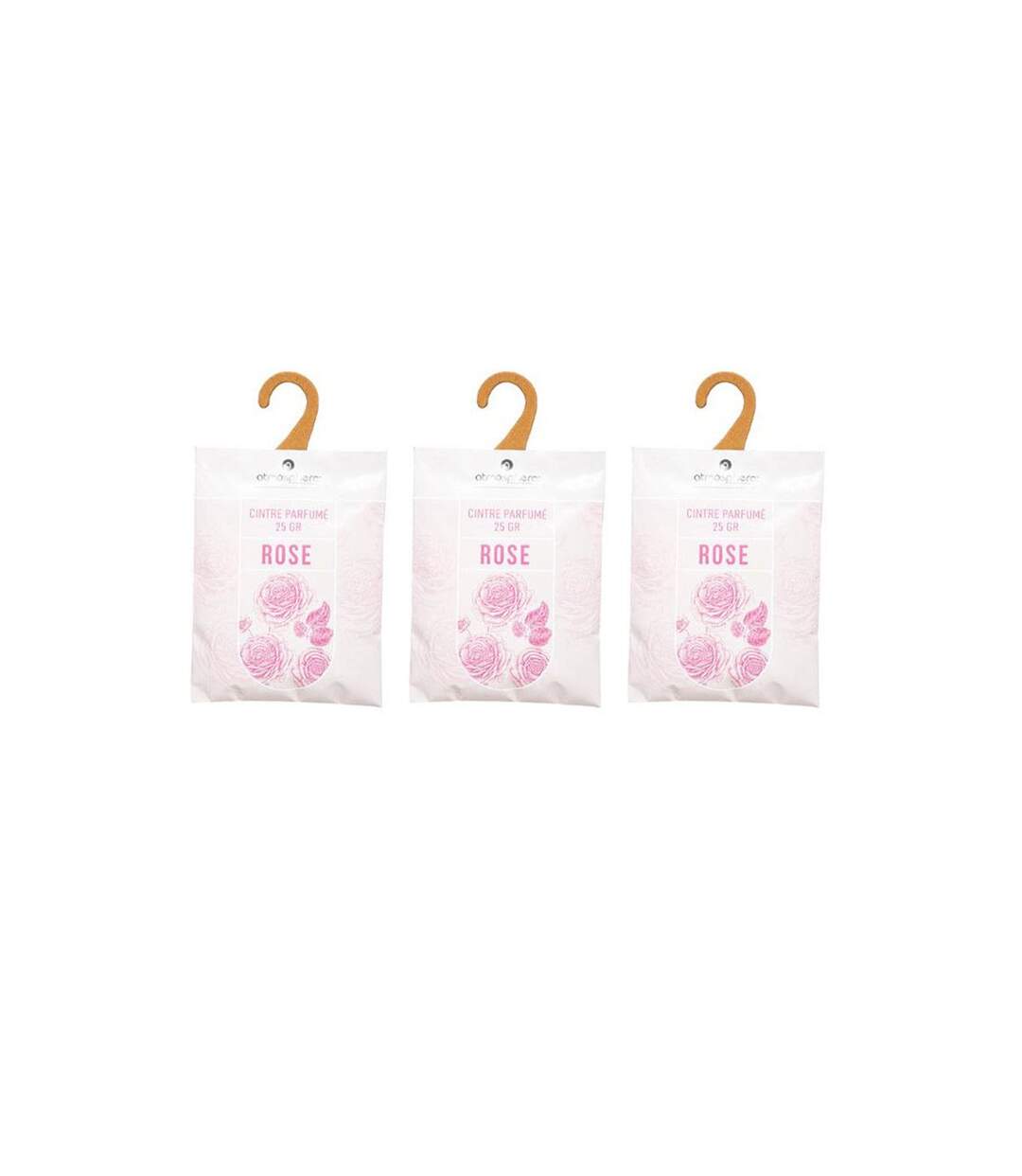 Lot de 3 Cintres Parfumés Accro 14cm Rose-1
