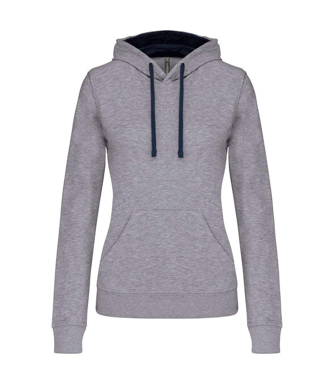 Sweat à capuche contrastée - Femme - K465 - gris clair et marine-1