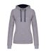 Sweat à capuche contrastée - Femme - K465 - gris clair et marine