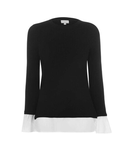 Pull Motif/style 2-en-1 Femme Noir Linea