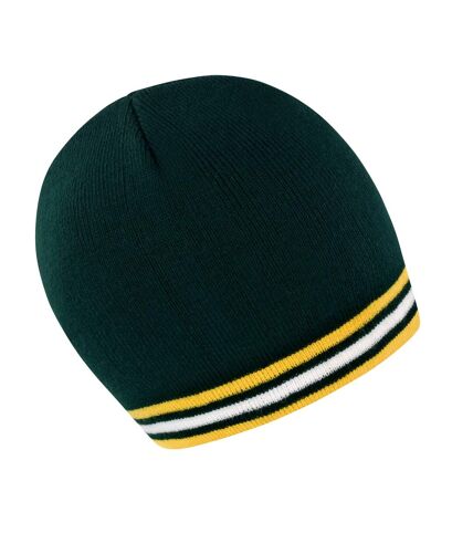 Result Unisex Winter Essentials National Beanie Hat (Green / Gold / White)