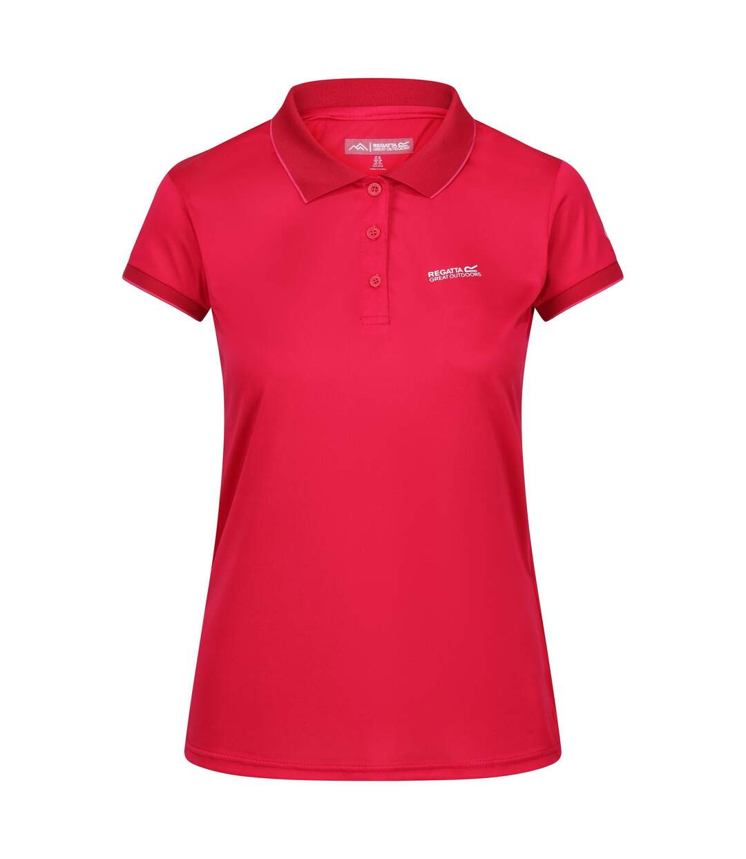 Polo manches courtes remex femme rose fluo uni Regatta-1